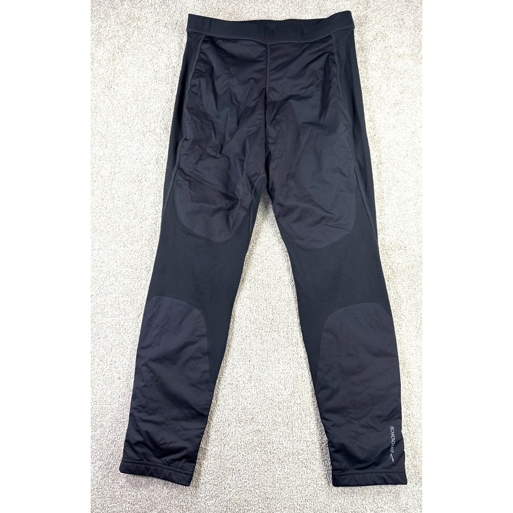 Brooks Mens Drilayer Black Wind Resistant Running Pants  Medium